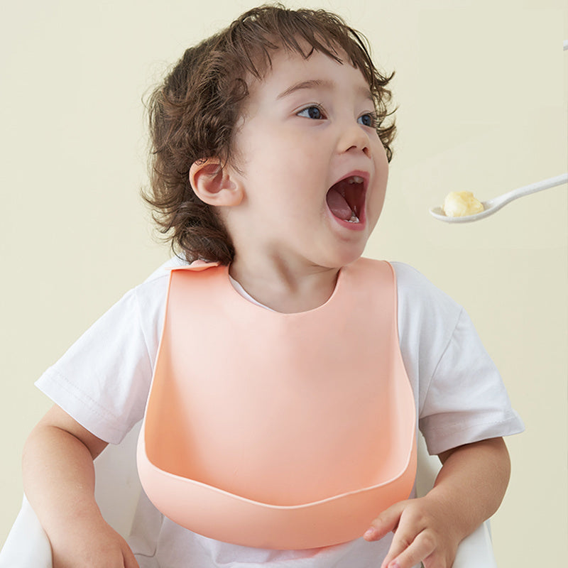 AROBA Soft Waterproof Silicone Baby Bib with Food Catcher