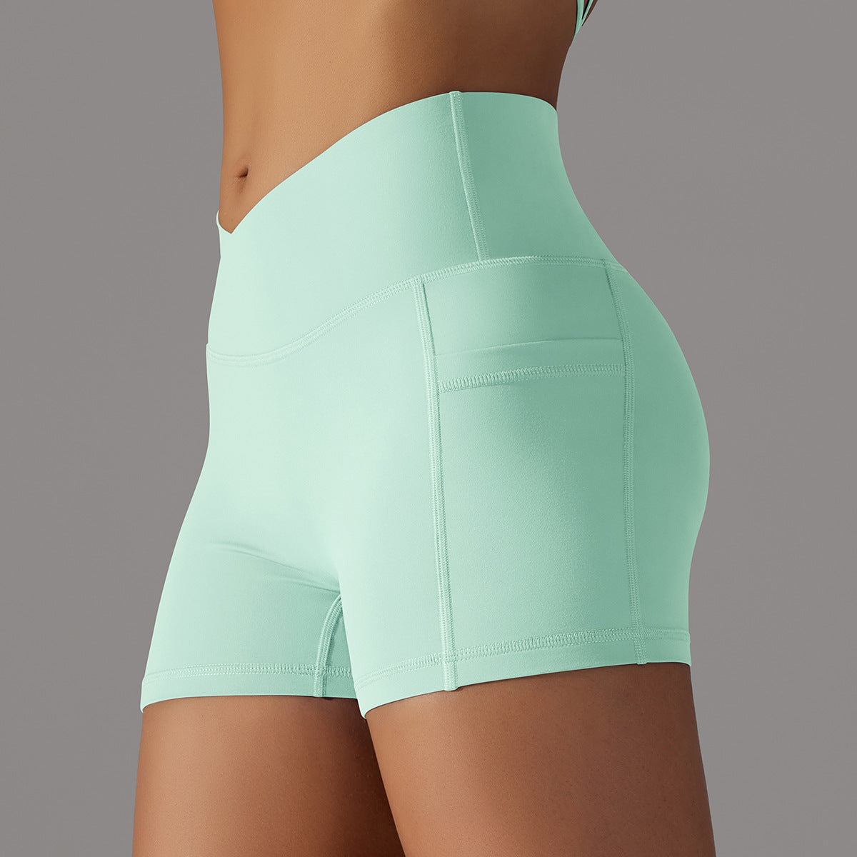 AROBA WOMEN Yoga Shorts With Phone Pocket